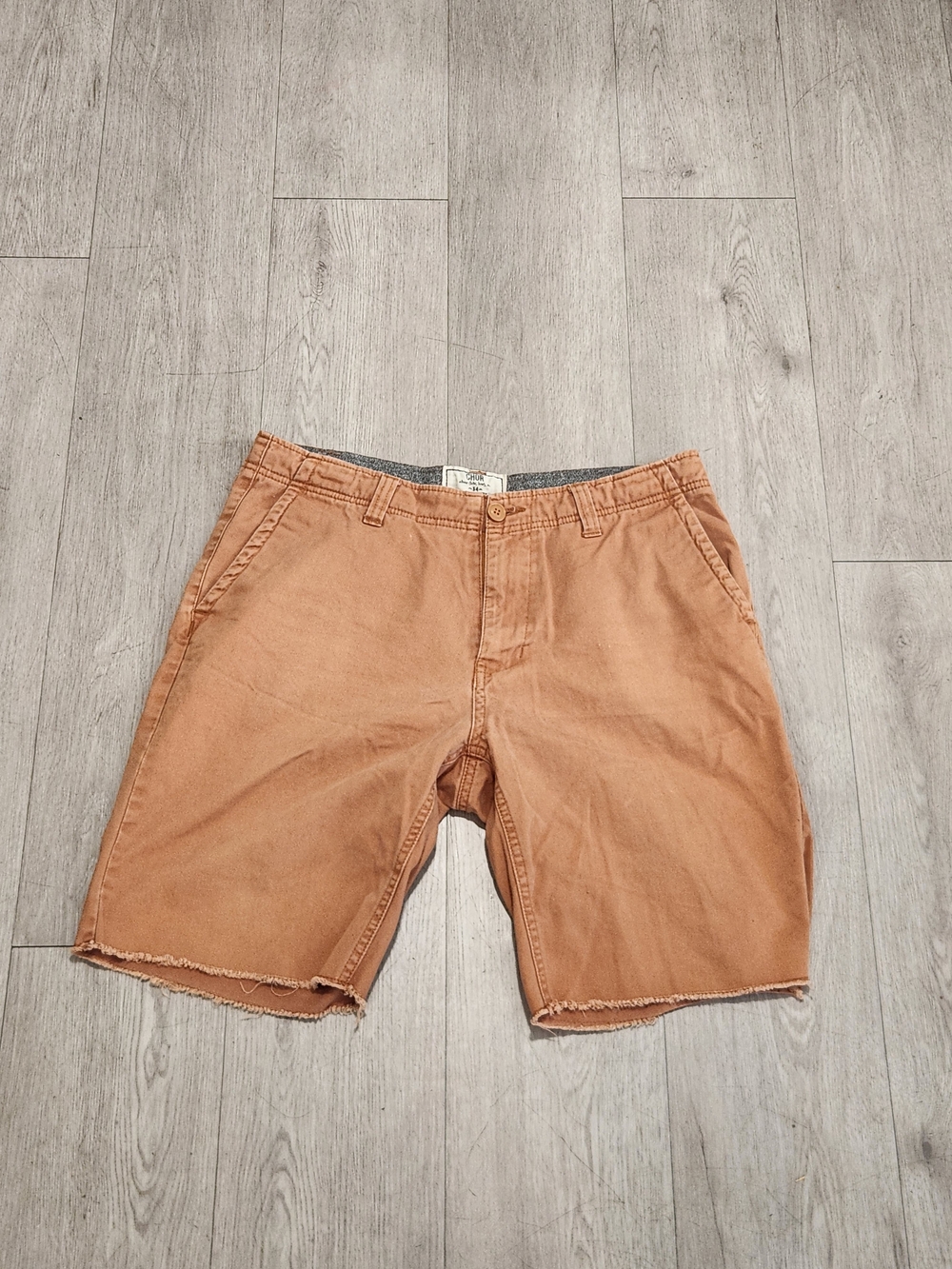 CHOR Rust Brown Raw Hem Cutoff Chino Shorts Size 34